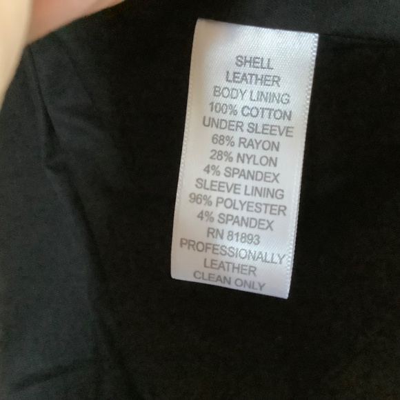 G.I.L.I Open Front Tonal Printed Leather Jacket with Pockets Black SZ 14 - Picture 13 of 16